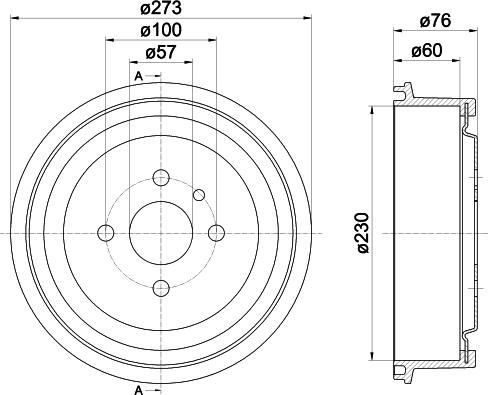 HELLA PAGID 8DT 355 301-191 - Гальмівний барабан autocars.com.ua