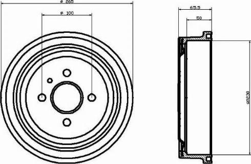 HELLA PAGID 8DT 355 301-201 - Гальмівний барабан autocars.com.ua