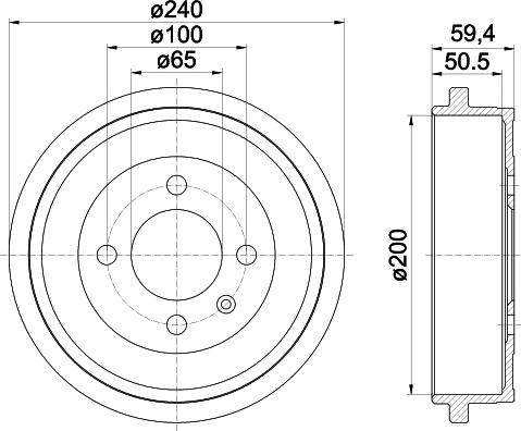 HELLA PAGID 8DT 355 301-571 - Тормозной барабан avtokuzovplus.com.ua