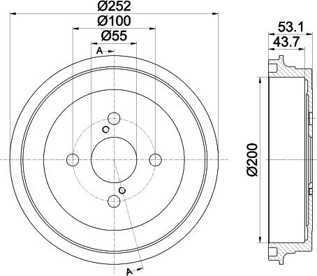 HELLA PAGID 8DT 355 301-901 - Тормозной барабан avtokuzovplus.com.ua