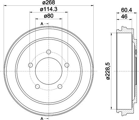 HELLA PAGID 8DT 355 301-921 - Тормозной барабан avtokuzovplus.com.ua