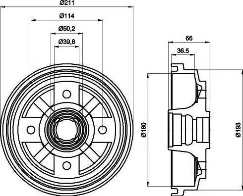 HELLA PAGID 8DT 355 302-011 - Гальмівний барабан autocars.com.ua