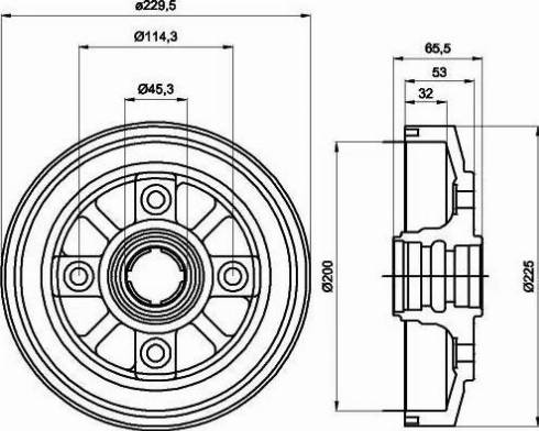 HELLA PAGID 8DT 355 302-281 - Гальмівний барабан autocars.com.ua
