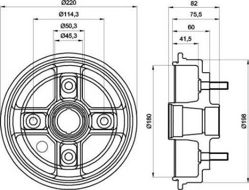 HELLA PAGID 8DT355302301 - Гальмівний барабан autocars.com.ua