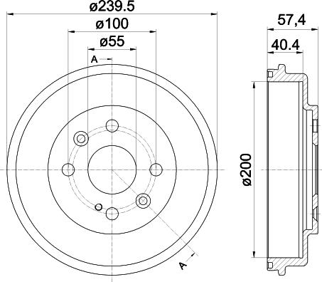 HELLA PAGID 8DT 355 302-491 - Тормозной барабан avtokuzovplus.com.ua