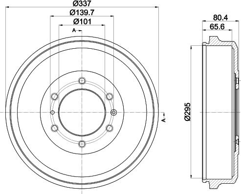 HELLA PAGID 8DT 355 302-661 - Гальмівний барабан autocars.com.ua