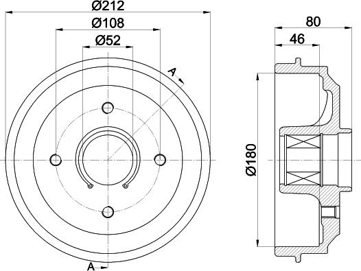 HELLA PAGID 8DT 355 302-811 - Тормозной барабан avtokuzovplus.com.ua