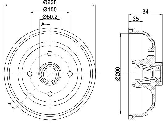 HELLA PAGID 8DT 355 302-861 - Гальмівний барабан autocars.com.ua