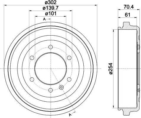 HELLA PAGID 8DT 355 302-991 - Гальмівний барабан autocars.com.ua