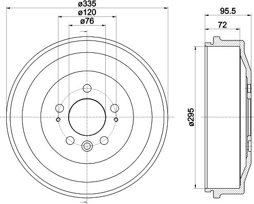 HELLA PAGID 8DT 355 303-011 - Гальмівний барабан autocars.com.ua