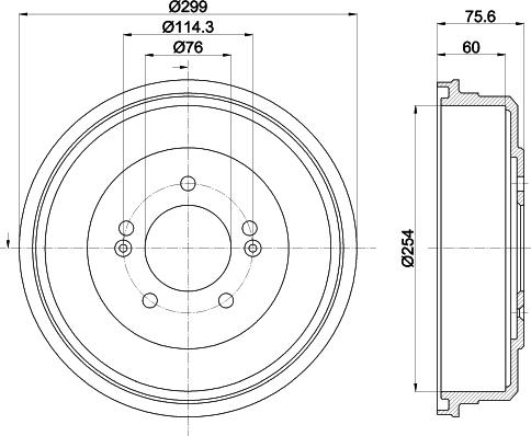 HELLA PAGID 8DT 355 303-351 - Гальмівний барабан autocars.com.ua