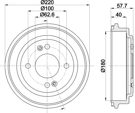 HELLA PAGID 8DT 355 303-361 - Гальмівний барабан autocars.com.ua