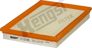 Hengst Filter E1208L - Повітряний фільтр autocars.com.ua