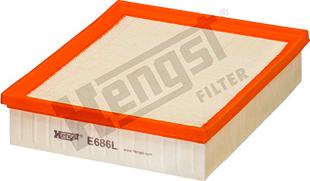 Hengst Filter E686L - Воздушный фильтр autodnr.net