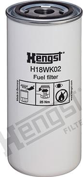 Hengst Filter H18WK02 - Паливний фільтр autocars.com.ua