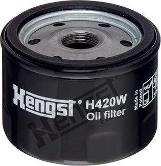 Hengst Filter H420W - Масляний фільтр autocars.com.ua