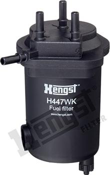 Hengst Filter H447WK - Фільтр паливний з отвором під датчик 1.5dCi Nissan Almera 03- . Kubistar 03- . Micra 03-10. Note 06- -Renault Clio 01- . Kangoo  autocars.com.ua