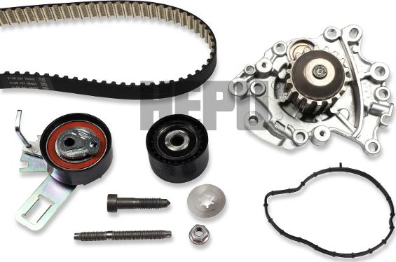 Hepu PK19010 - Водяний насос + комплект зубчатого ременя autocars.com.ua