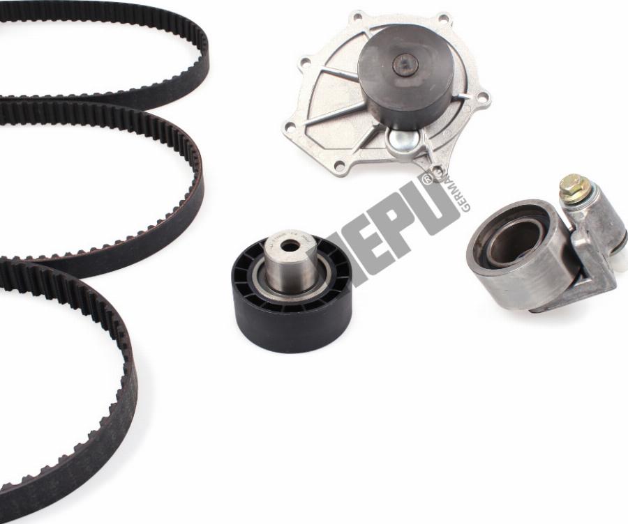 Hepu PK26010 - Водяний насос + комплект зубчатого ременя autocars.com.ua