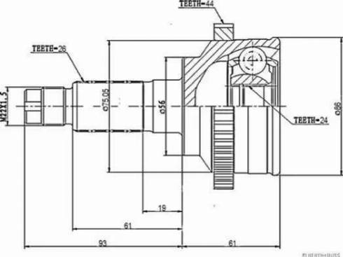 Herth+Buss Jakoparts J2823126 - Шарнірний комплект, ШРУС, приводний вал autocars.com.ua