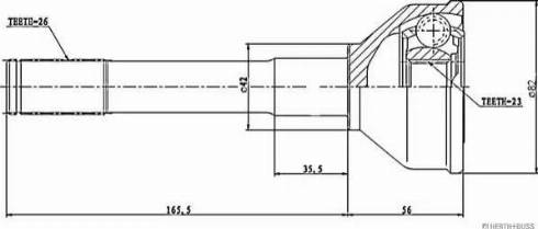 Herth+Buss Jakoparts J2826008 - Шарнірний комплект, ШРУС, приводний вал autocars.com.ua