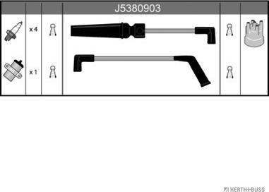 Herth+Buss Jakoparts J5380903 - Комплект проводів запалювання autocars.com.ua