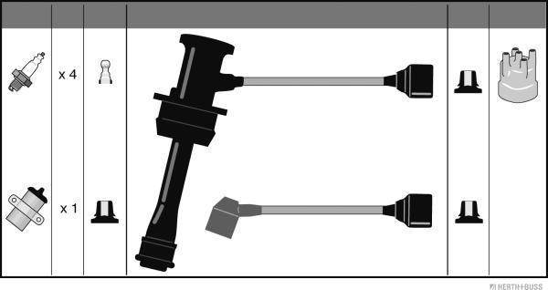 Herth+Buss Jakoparts J5382000 - Комплект проводов зажигания avtokuzovplus.com.ua
