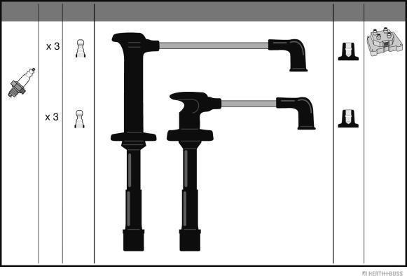Herth+Buss Jakoparts J5383011 - Комплект проводів запалювання autocars.com.ua