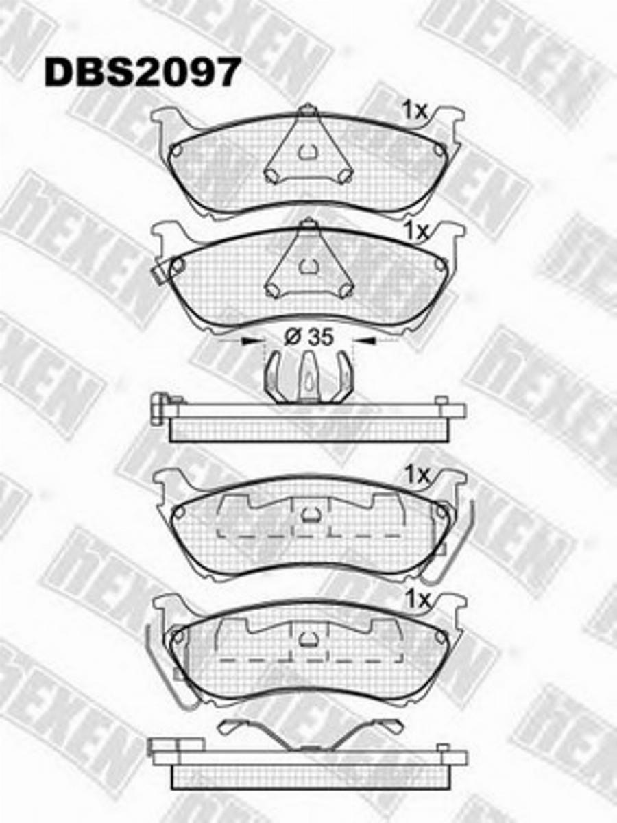 Hexen DBS2097 - Гальмівні колодки, дискові гальма autocars.com.ua