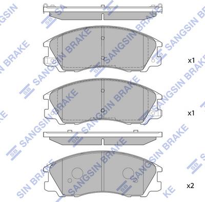 Hi-Q SP1097 - Тормозные колодки, дисковые, комплект avtokuzovplus.com.ua