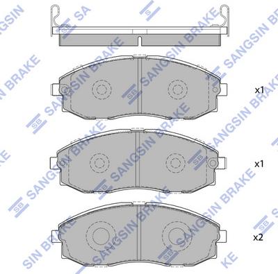 Hi-Q SP1100 - Тормозные колодки, дисковые, комплект avtokuzovplus.com.ua