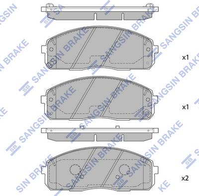 Hi-Q SP1174A - Тормозные колодки, дисковые, комплект avtokuzovplus.com.ua