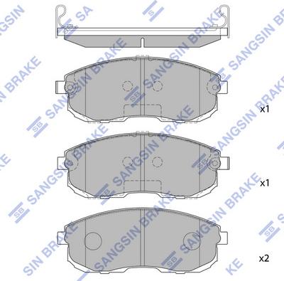 Hi-Q SP1183 - Тормозные колодки, дисковые, комплект avtokuzovplus.com.ua