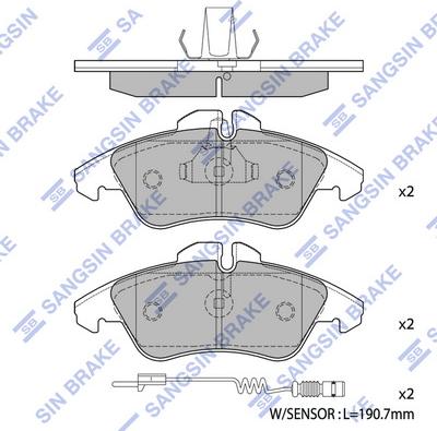 Hi-Q SP1273 - Тормозные колодки, дисковые, комплект avtokuzovplus.com.ua