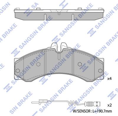 Hi-Q SP1277 - Тормозные колодки, дисковые, комплект avtokuzovplus.com.ua