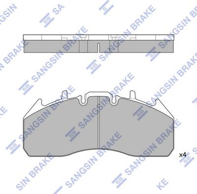 Hi-Q SP1395 - Тормозные колодки, дисковые, комплект avtokuzovplus.com.ua