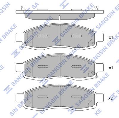 Hi-Q SP1455 - Тормозные колодки, дисковые, комплект avtokuzovplus.com.ua