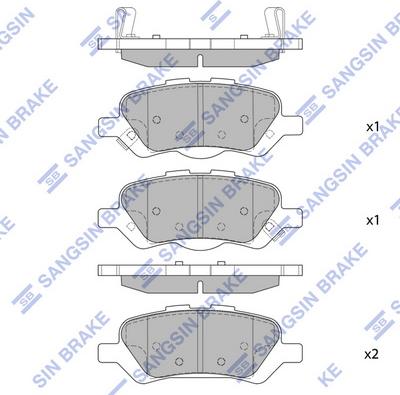 Hi-Q SP1459 - Тормозные колодки, дисковые, комплект avtokuzovplus.com.ua