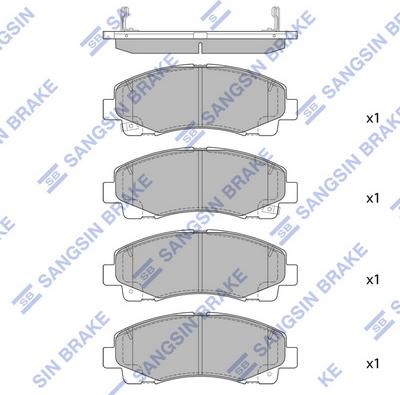 Hi-Q SP1470A - Тормозные колодки, дисковые, комплект avtokuzovplus.com.ua