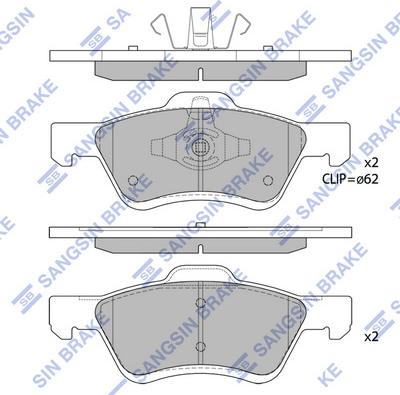 Hi-Q SP1497B - Тормозные колодки, дисковые, комплект avtokuzovplus.com.ua