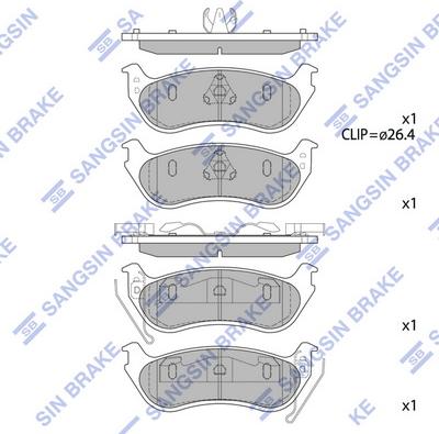 Hi-Q SP1511 - Тормозные колодки, дисковые, комплект avtokuzovplus.com.ua