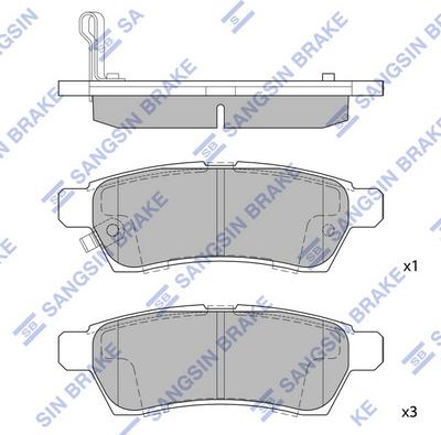 Hi-Q SP1513 - Тормозные колодки, дисковые, комплект avtokuzovplus.com.ua