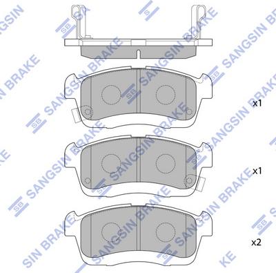 Hi-Q SP1550 - Тормозные колодки, дисковые, комплект avtokuzovplus.com.ua