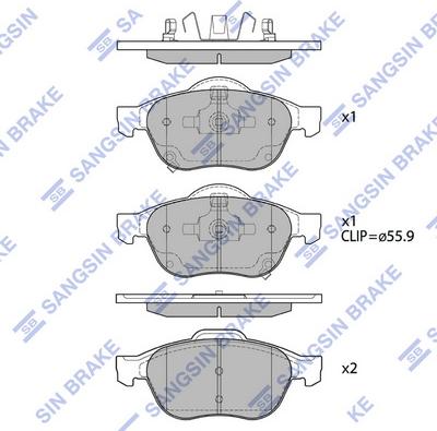 Hi-Q SP1574 - Тормозные колодки, дисковые, комплект avtokuzovplus.com.ua