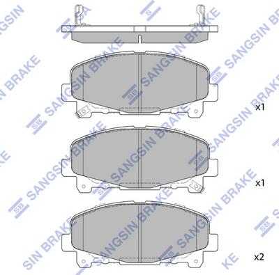 Hi-Q SP1606 - Тормозные колодки, дисковые, комплект avtokuzovplus.com.ua