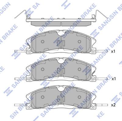 Hi-Q SP1620 - Тормозные колодки, дисковые, комплект avtokuzovplus.com.ua