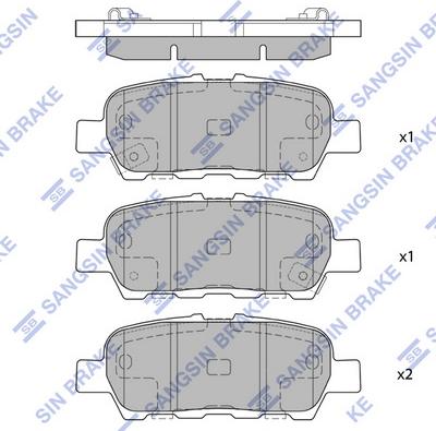 Hi-Q SP1637 - Тормозные колодки, дисковые, комплект avtokuzovplus.com.ua