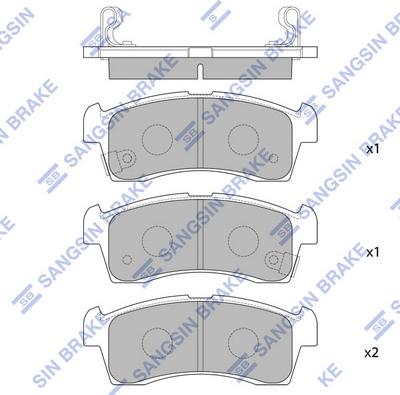 Hi-Q SP1666 - Тормозные колодки, дисковые, комплект avtokuzovplus.com.ua