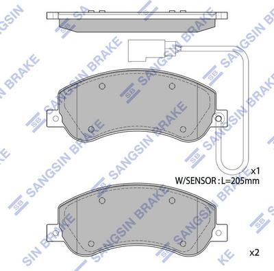 Hi-Q SP1675 - Тормозные колодки, дисковые, комплект avtokuzovplus.com.ua