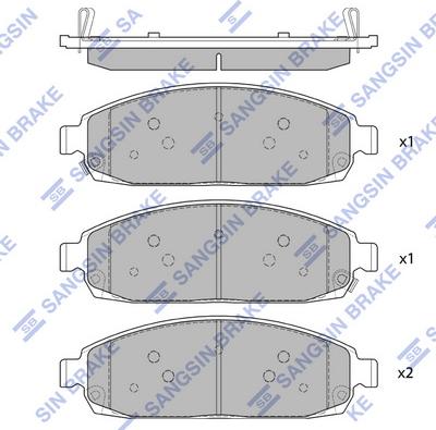 Hi-Q SP1676 - Тормозные колодки, дисковые, комплект avtokuzovplus.com.ua